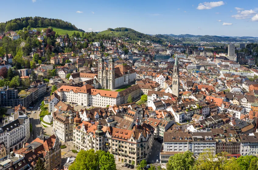 Aerial View of St. Gallen Old Town