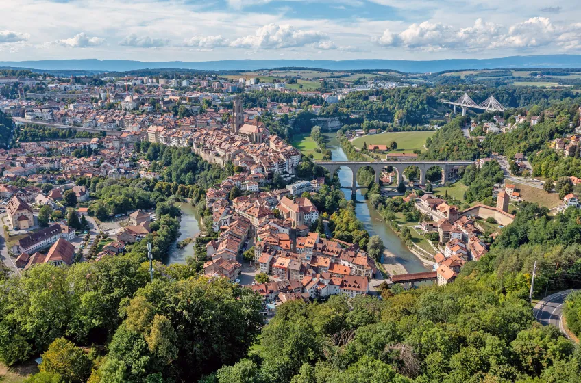Aerial View of Fribourg City