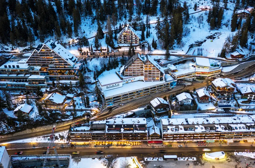 Aerial View of Crans-Montana, Switzerland